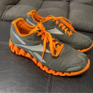 Vtg. REEBOK ZIG TECH RUNNING SHOES SNEAKERS gray orange Mens 10 RARE COLOR
